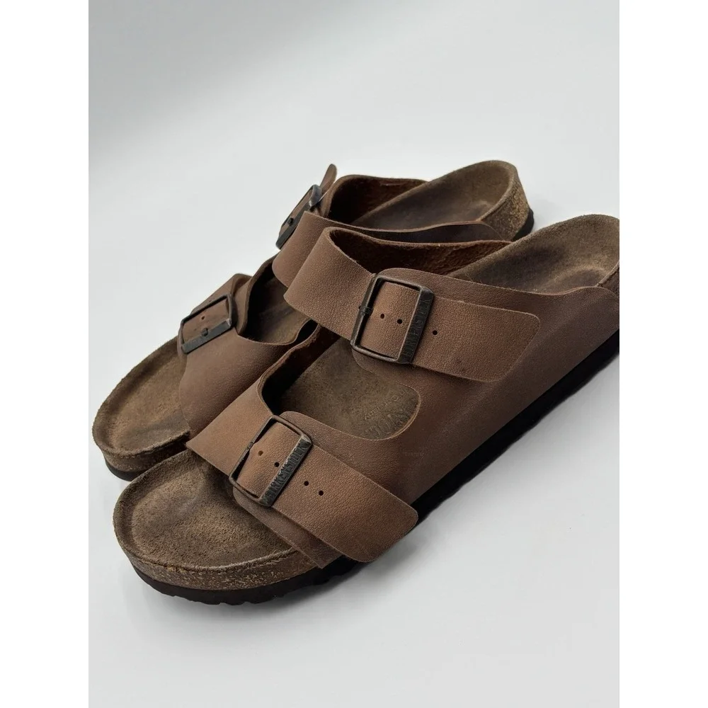 Birkenstock Arizona Habana Brown Oiled Leather Sandals M8 L10 Regular